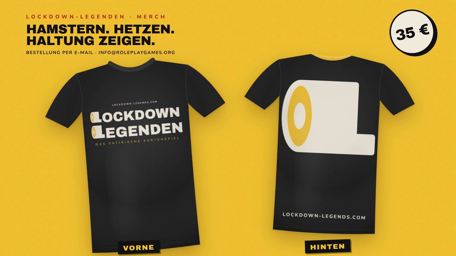 T-Shirt Schwarz, vorn und hinten